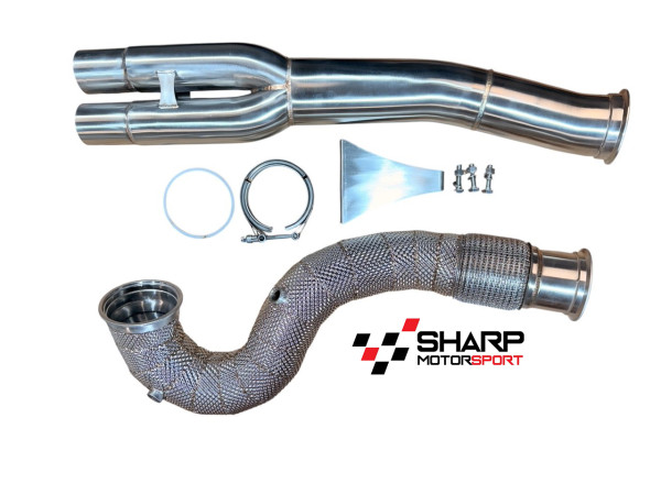 SM 2.5TFSI UPGRADE 90MM SINGLE PIPE HIGH-FLOW DE CAT DOWNPIPE KIT